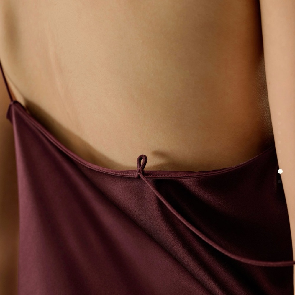 Chic Satin Maxi Dress in Deep Burgundy - Picture 6 of 8